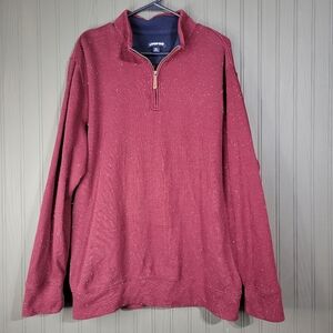 Lands' End Men's Burgundy Zip-Up Sweater
